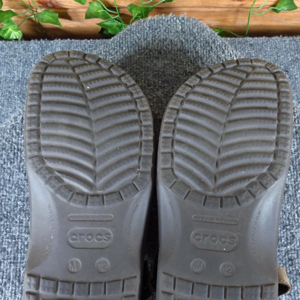 Crocs Yukon Mesa Men Shoe Size 12 Outdoor Clog Brown Leather Croslite Comfort